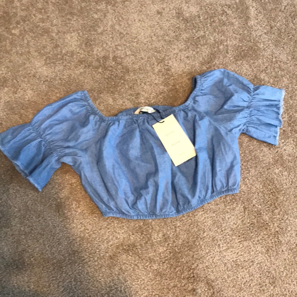 NWT Bershka Denim Crop Top